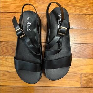 SHEIN Black Women's Sandals with Buckle